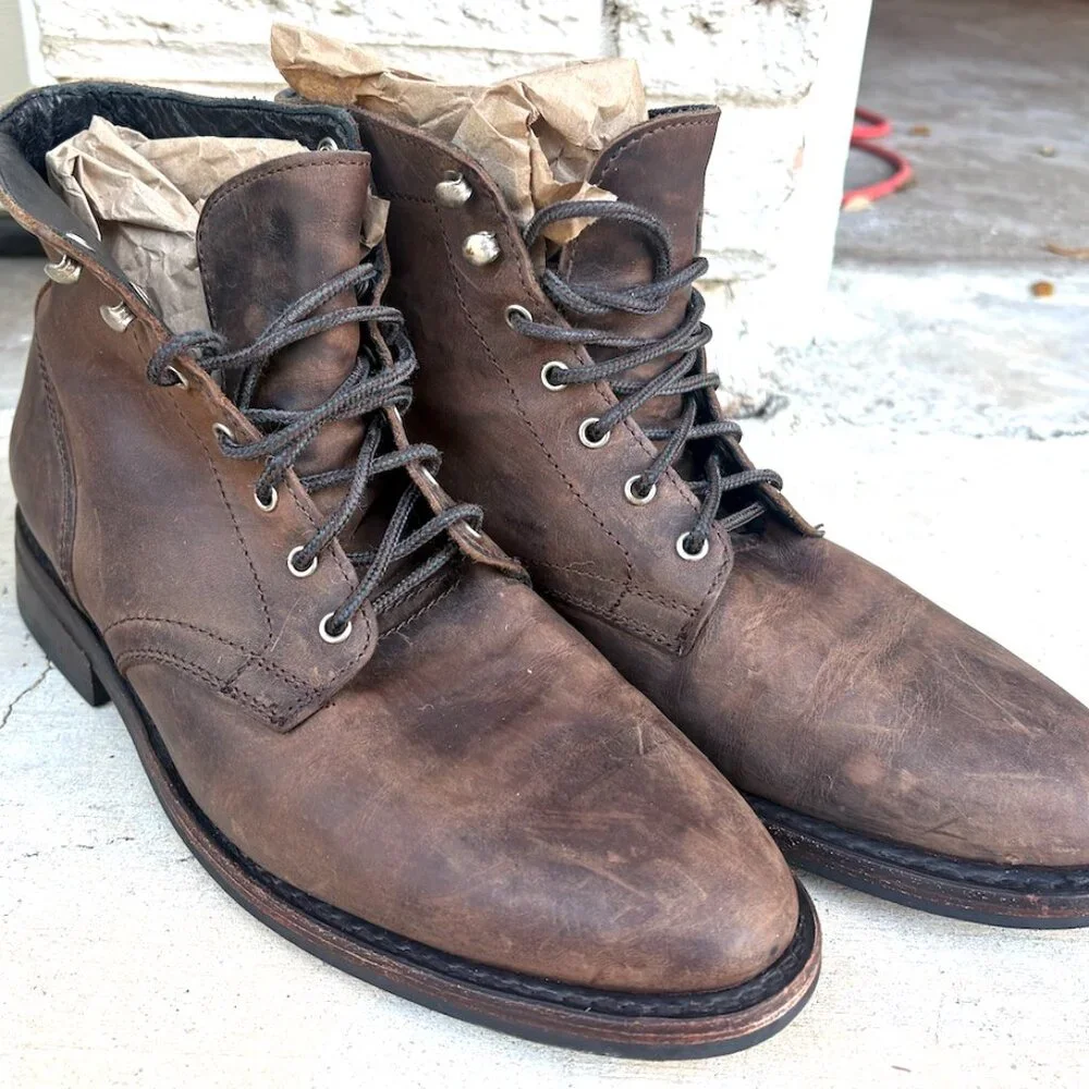 Brown suede Thursday laceup boots 9.5